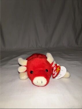 Ty Red Beanie Baby Snort the Bull